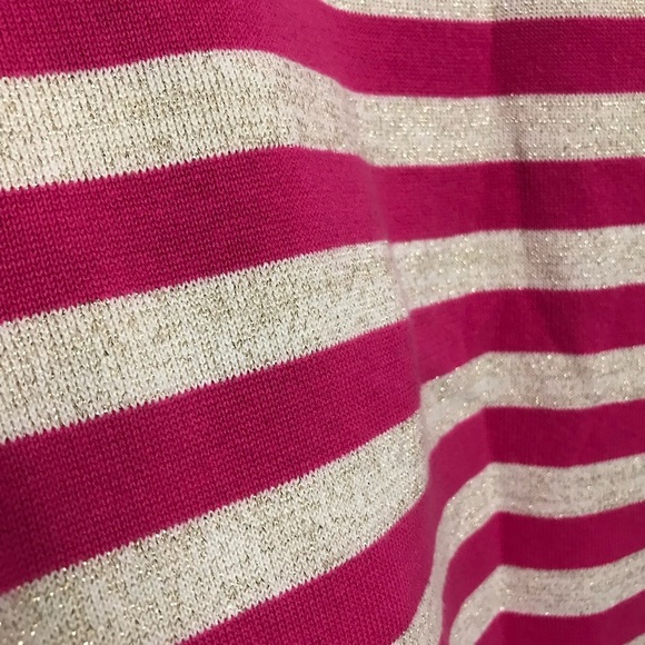 Lilly Pulitzer Stripe Knit Sweater Dress Metallic Nude & Pink Girls Sz XL (12-14 - Picture 6 of 7